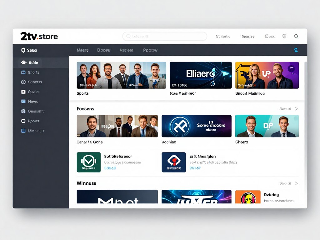 2tv.store channel guide showing diverse content categories