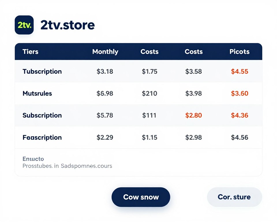 2tv.store pricing plans comparison table