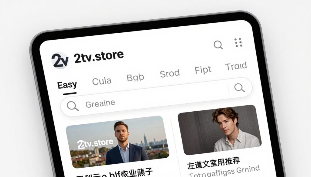 2tv.store user interface showing intuitive navigation and content discovery