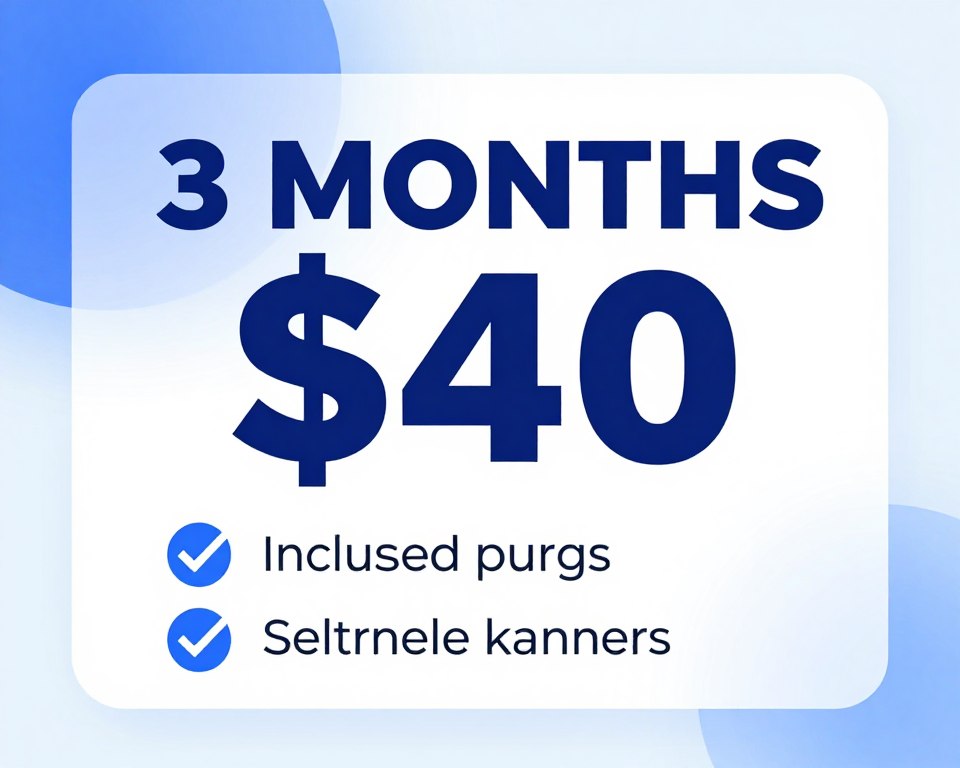 3 months IPTV subscription plan promotional image with pricing and features