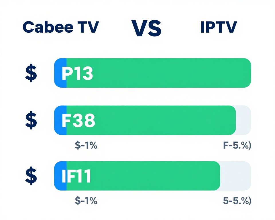 Cost comparison chart between cable satellite and IPTV subscription pricing