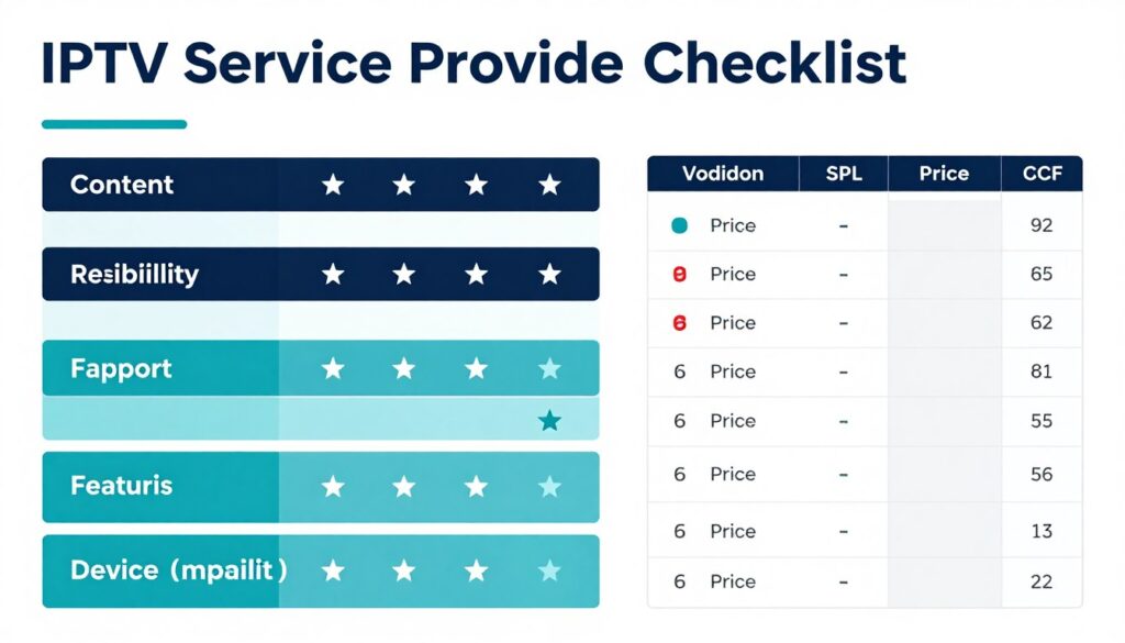 Decision-making checklist for selecting best IPTV service provider
