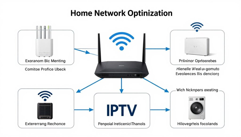 Home network optimization diagram for improved IPTV service performance