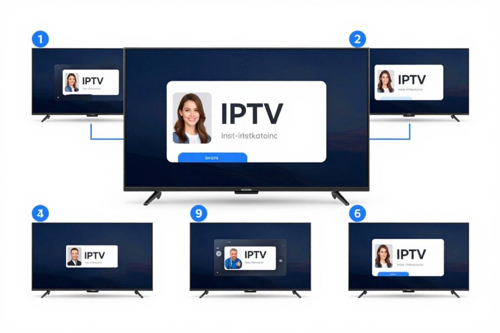 IPTV USA setup guide showing installation steps on smart TV