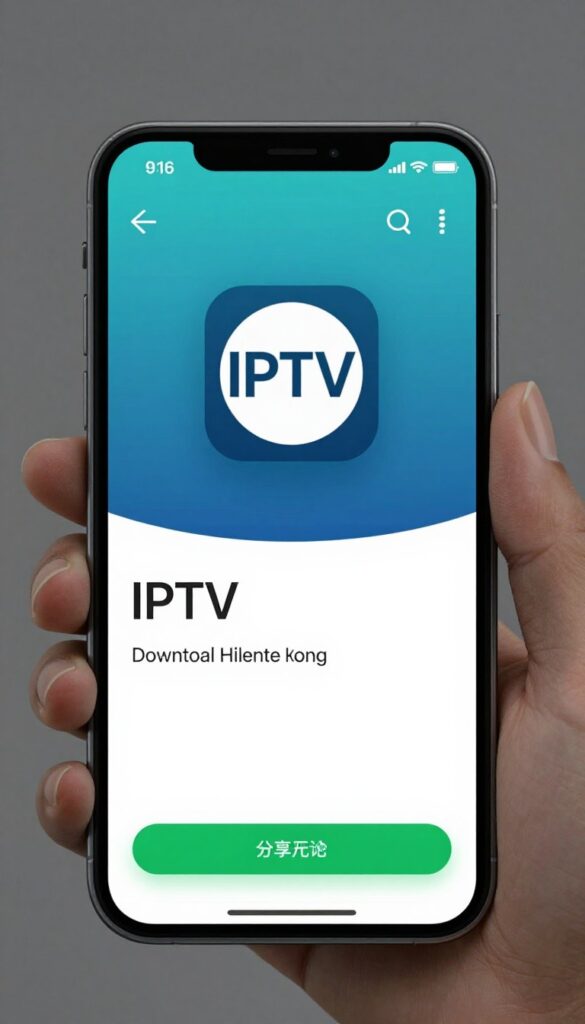 IPTV app download screen on smartphone