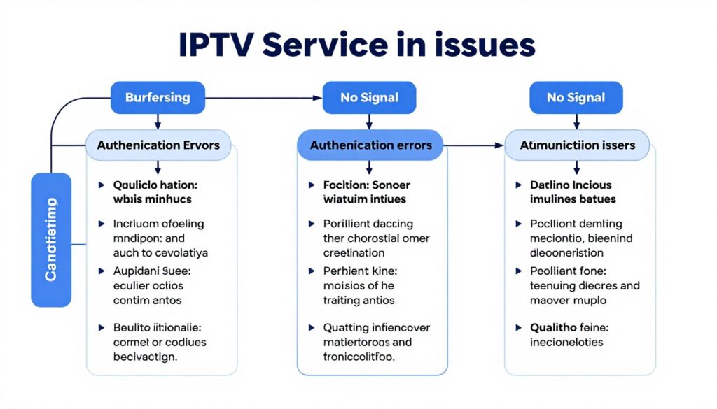 IPTV service troubleshooting flowchart for common streaming problems