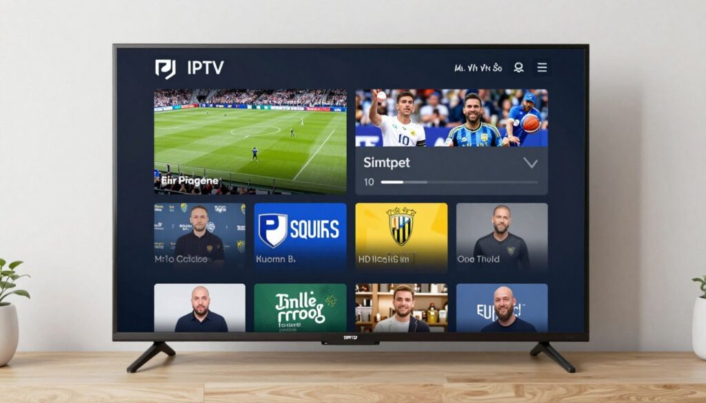 IPTV streaming interface showing live sports channel in action