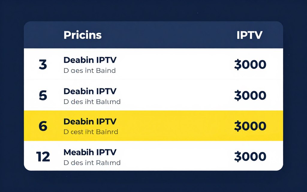 IPTV subscription pricing plans comparison showing different term options