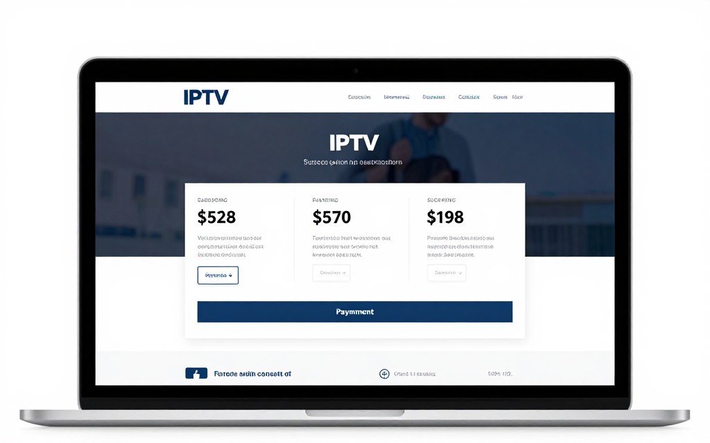 IPTV subscription signup process on computer screen