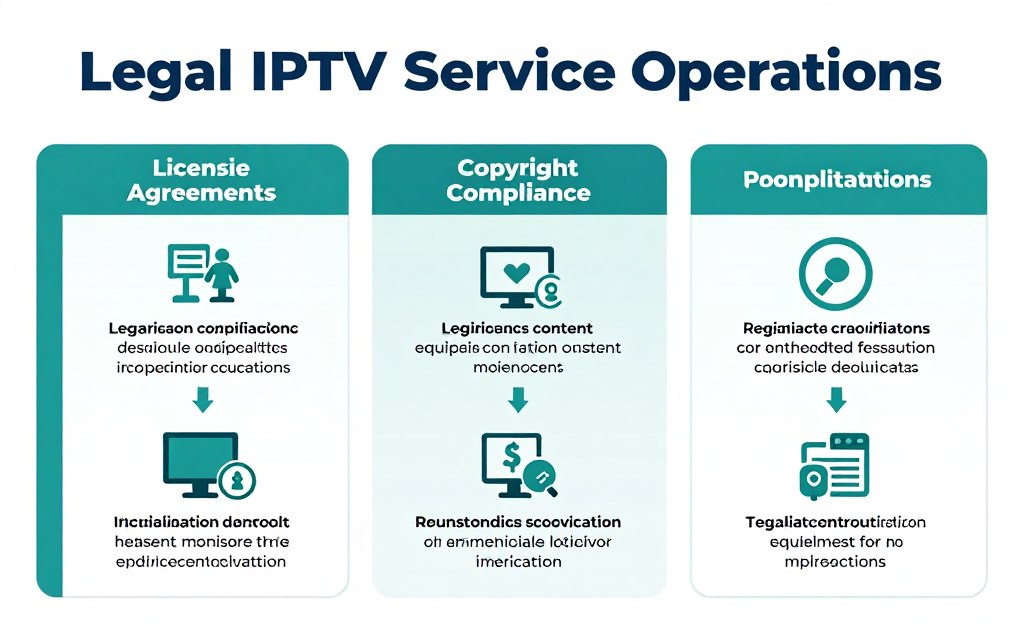 Legal framework illustration for legitimate IPTV service operations