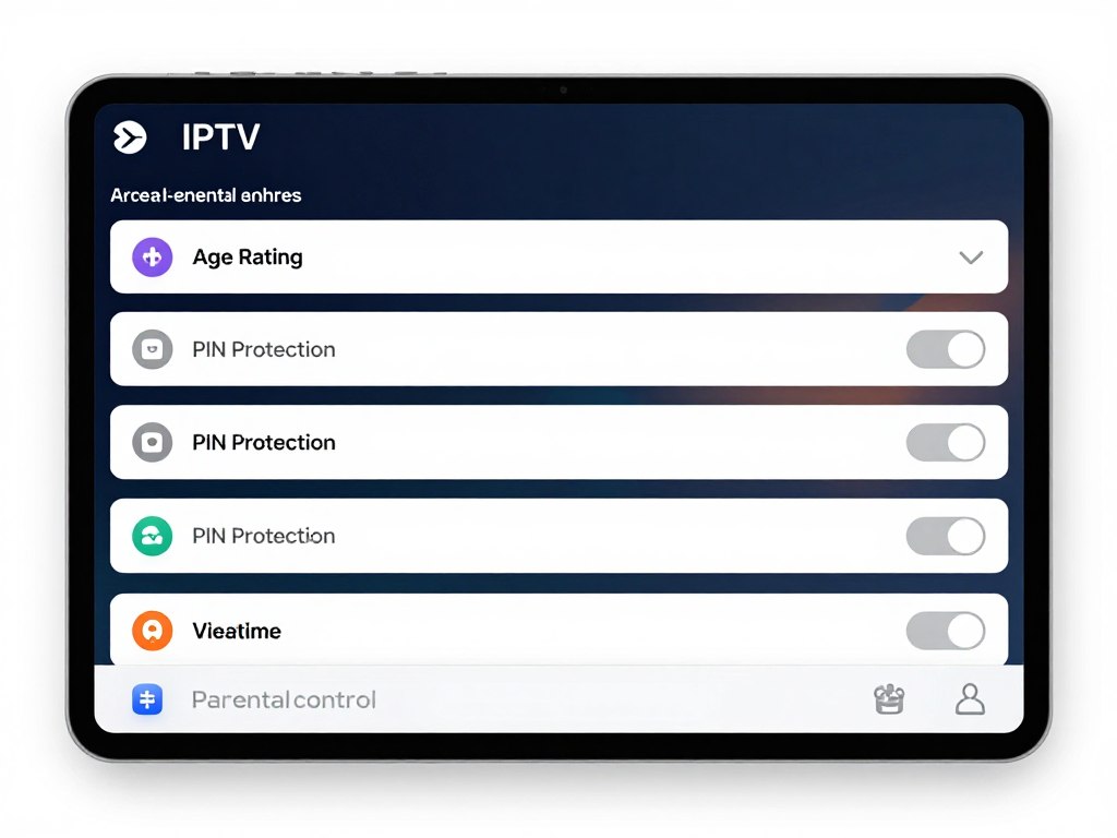 Parental control settings interface for IPTV service