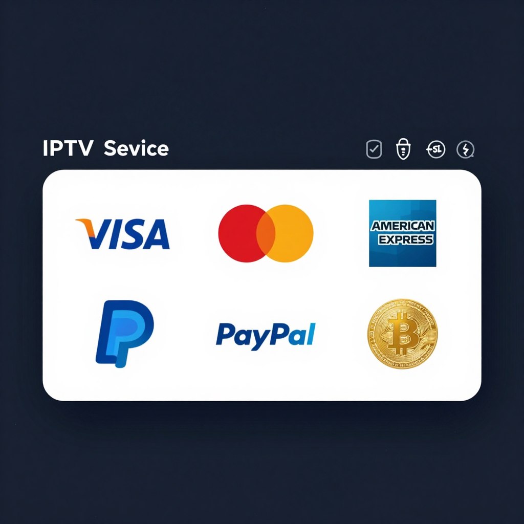 Payment security icons showing accepted methods for IPTV service