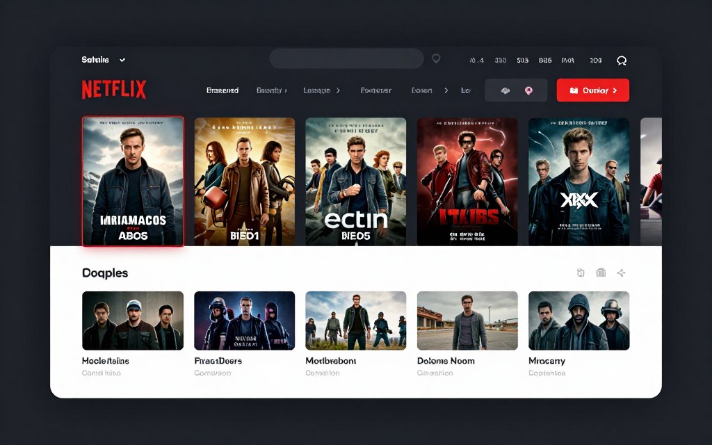 VOD content library showing movies and series available on IPTV service