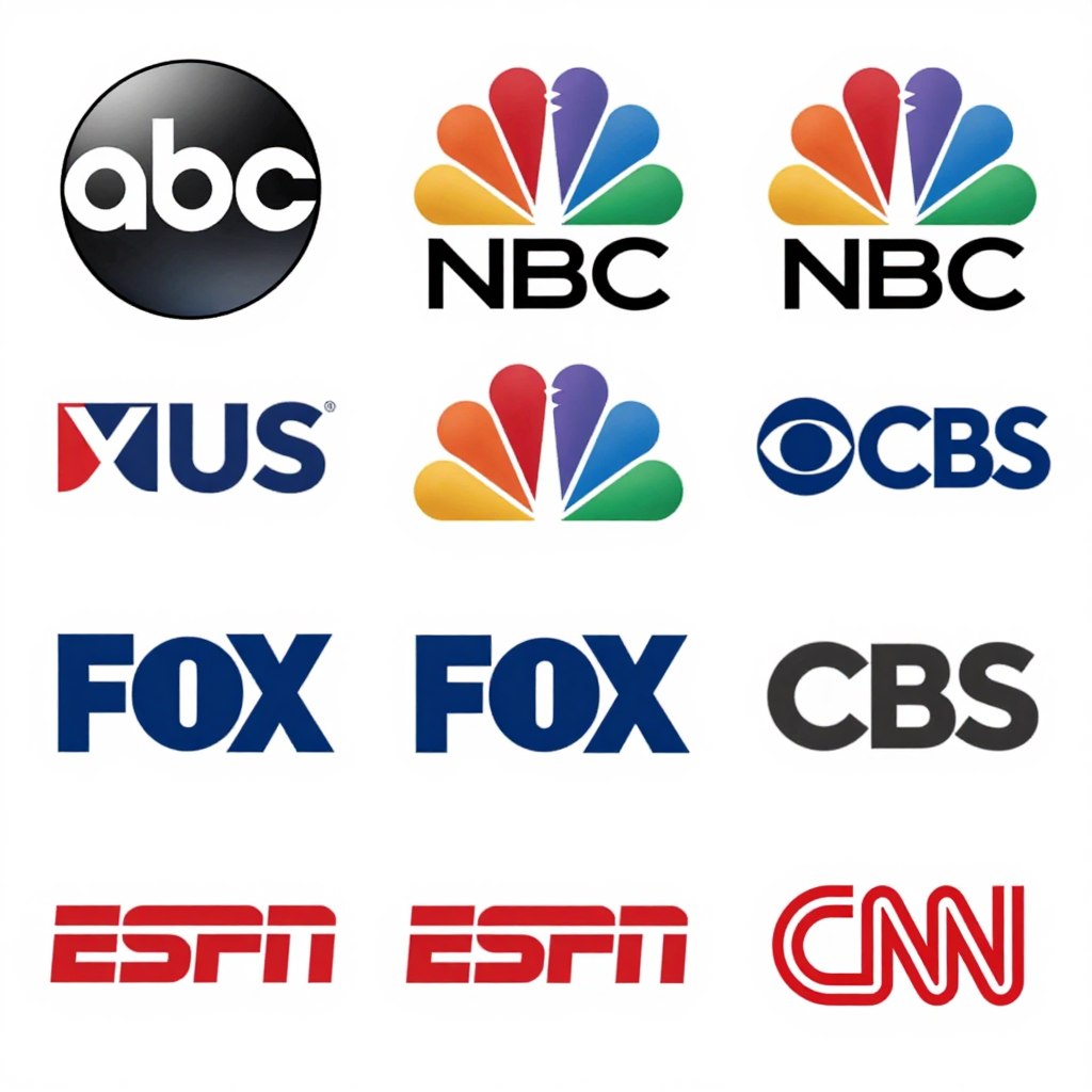 collage of popular tv network logos and channel icons