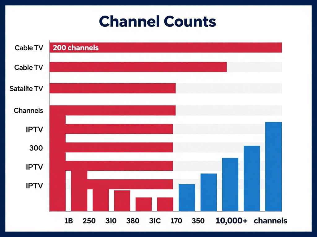 content library comparison showing channel counts