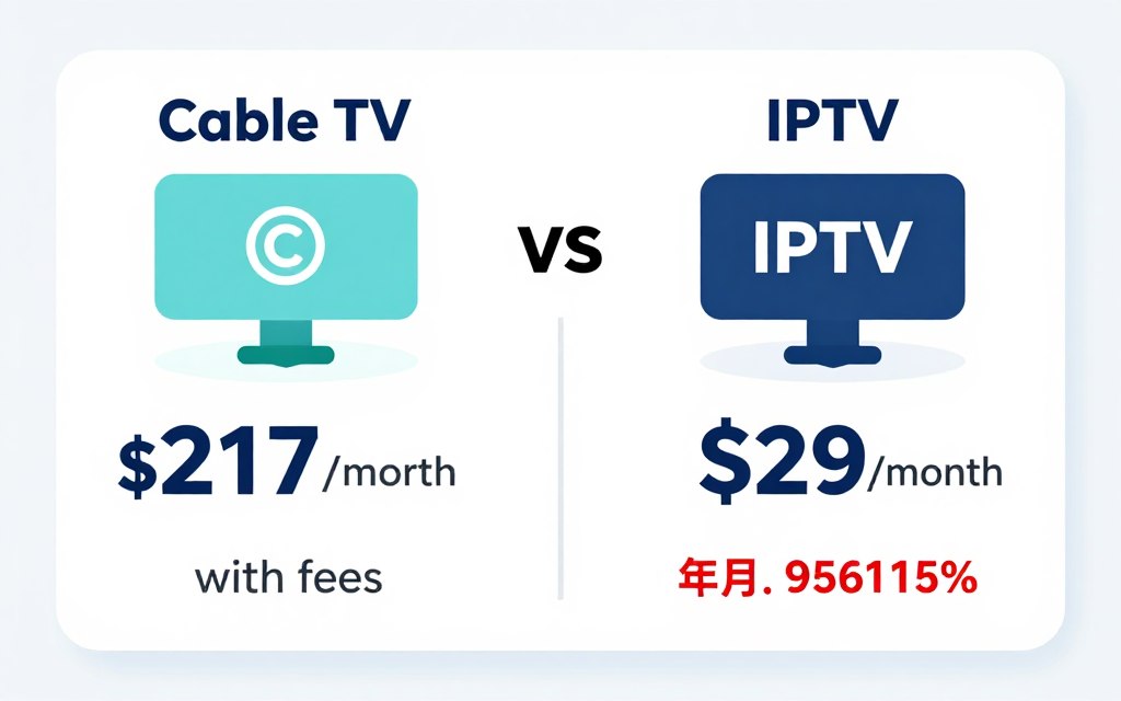 cost comparison calculator showing iptv versus cable savings