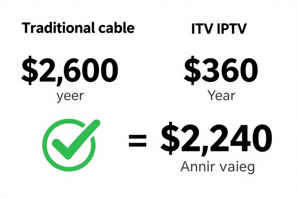 cost savings calculation showing annual savings from switching to iptv