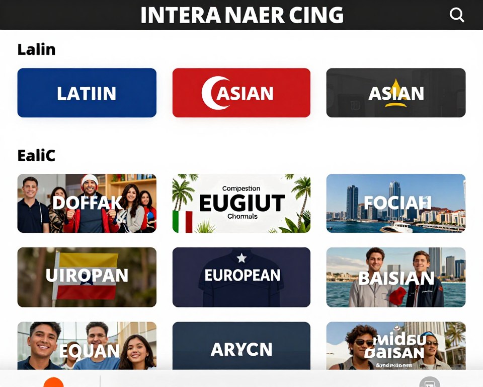 international content categories showing global programming options