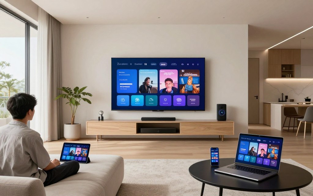 multi room iptv setup throughout modern home